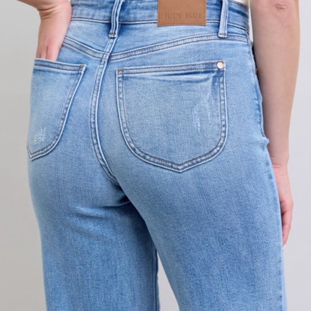 Judy Blue Light Blue Flare Jeans - Picture 2 of 6